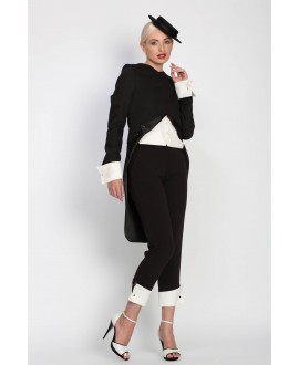 CLASSIC BLACK PANTS WITH DETACHABLE CUFFS